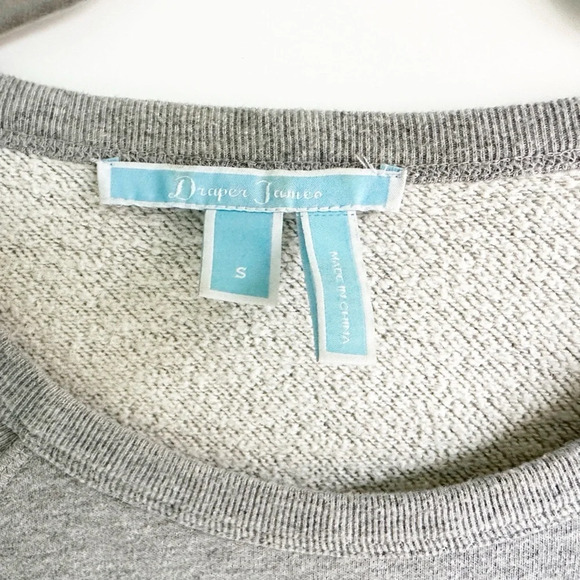 Draper James by Reese Witherspoon Faith Sweatshirt Size Small Gray Navy God - Picture 4 of 5
